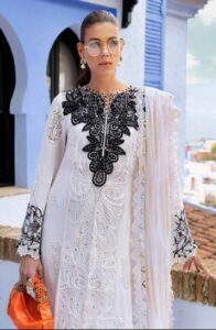 elegent maria b 3D flower lawn suit for women 