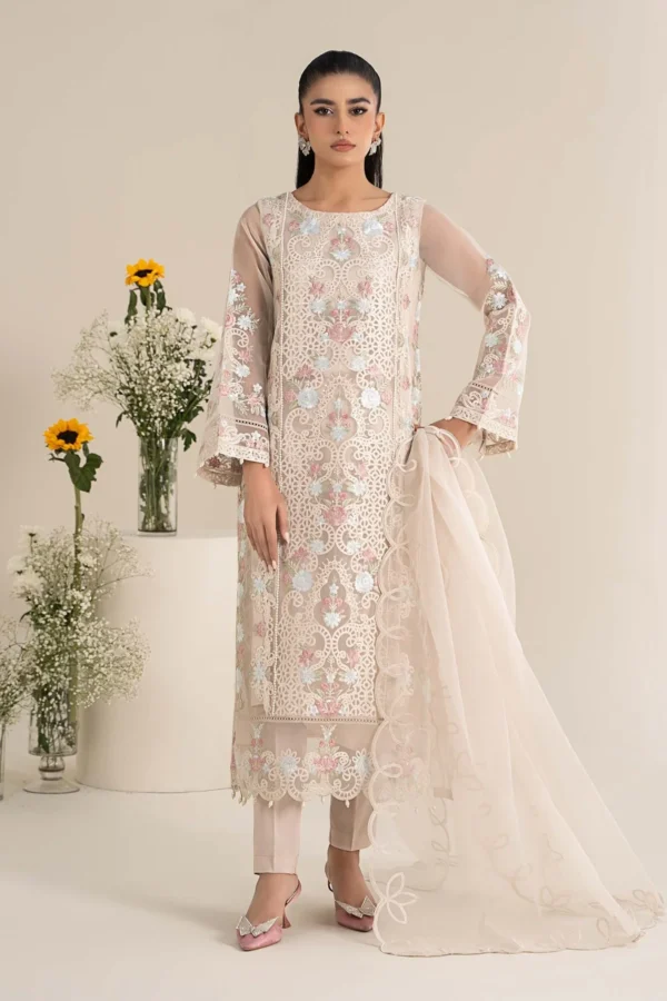 Maria B Sale three-piece embroidered poly organza outfit