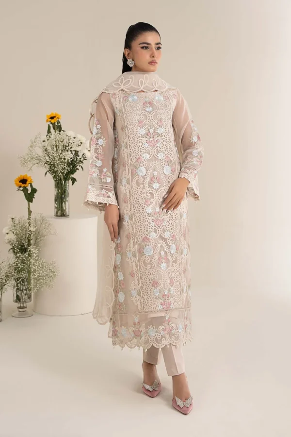 Maria B Sale elegant floral embroidered organza outfit for women
