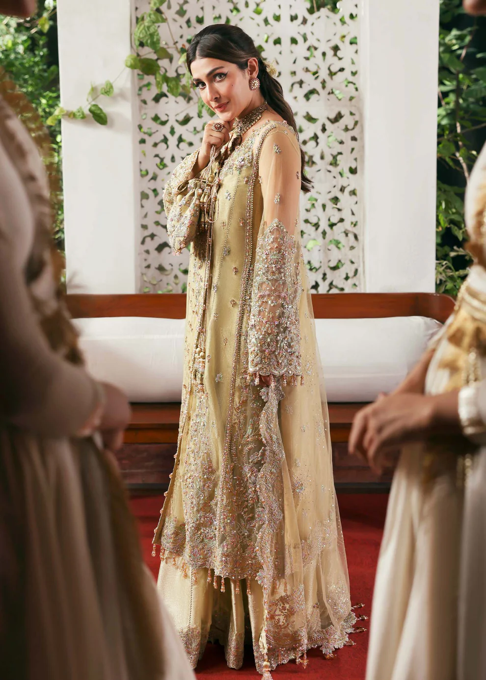2C5A2984_43b4c1c7-30c5-46fd-8d33-699e760bb4f0 Pearl and beaded Dori Tassel Detail of gold embroidered bridal dress