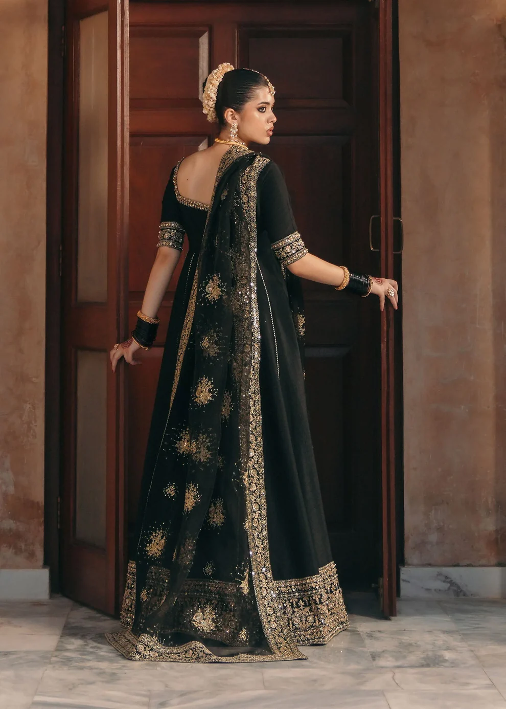 black gown