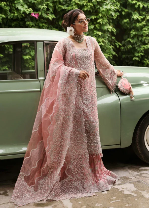 buy kanwal malik pink organza online for wedding and formal festivls